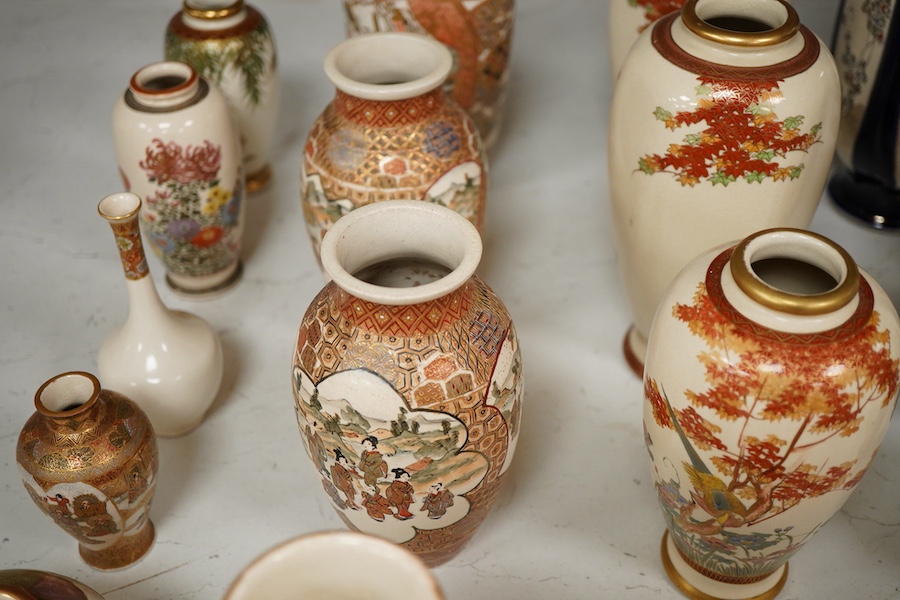 A large collection of Japanese Satsuma wares, Meiji period (1868-1912), 25cm